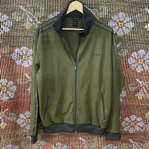 Adidas Olive Green Track Jacket with Black Details